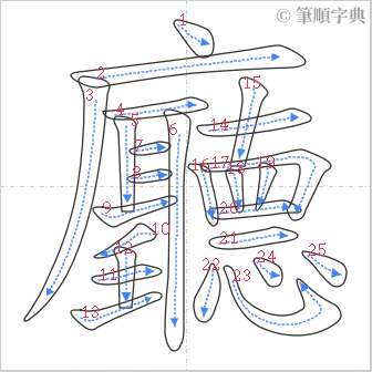 “「廳」的筆順”