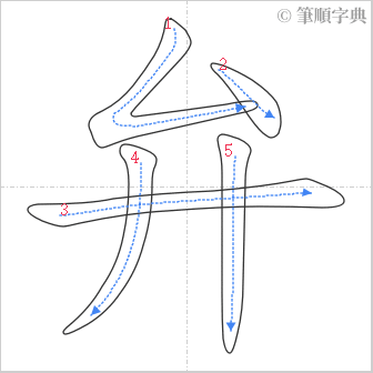 “「弁」的筆順”