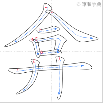 “「弇」的筆順”