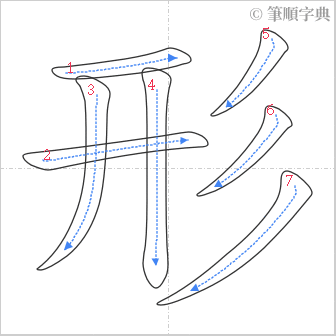 “「形」的筆順”