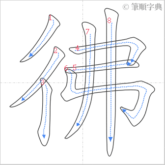 “「彿」的筆順”