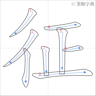 “「征」的筆順”