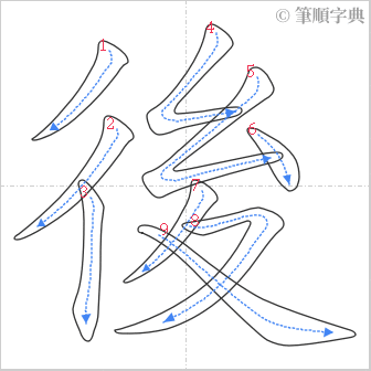 “「後」的筆順”