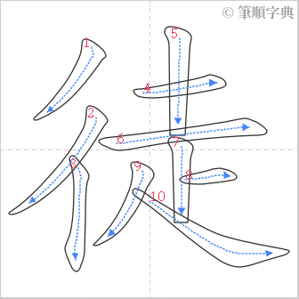 “「徒」的筆順”