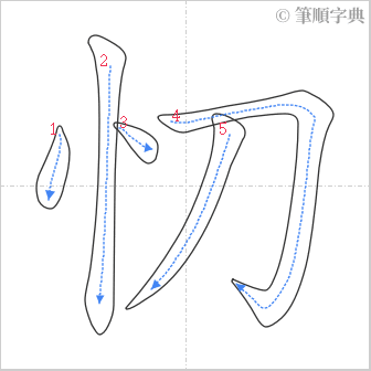 “「忉」的筆順”