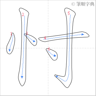 “「忖」的筆順”