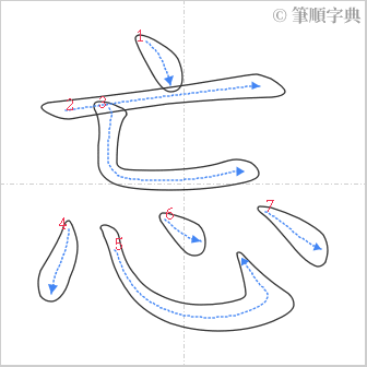 “「忘」的筆順”