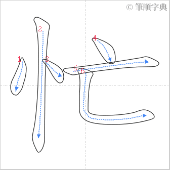 “「忙」的筆順”