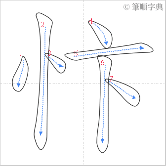 “「忭」的筆順”