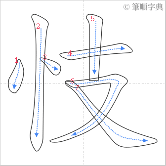 “「忮」的筆順”