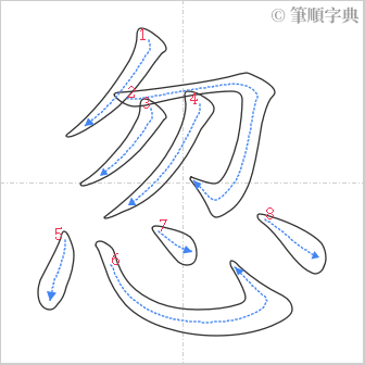 “「忽」的筆順”