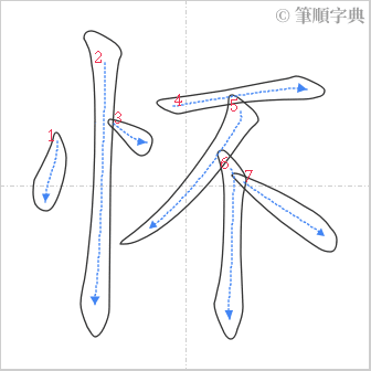 “「怀」的筆順”