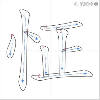 “「怔」的筆順”