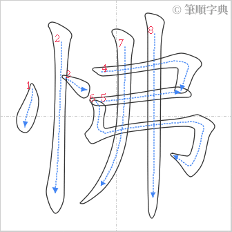 “「怫」的筆順”