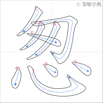 “「怱」的筆順”