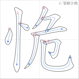 “「恑」的筆順”