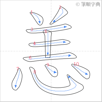 “「恙」的筆順”