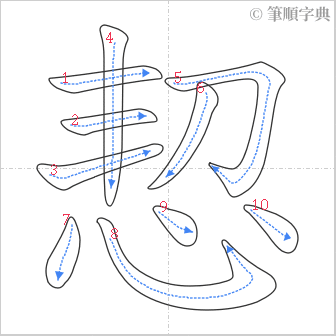 “「恝」的筆順”