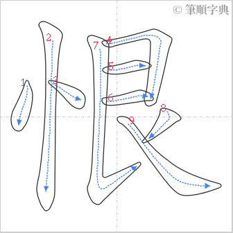 “「恨」的筆順”