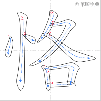 “「恪」的筆順”