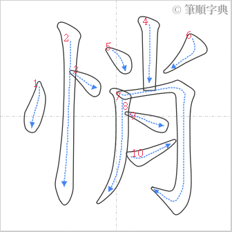 “「悄」的筆順”