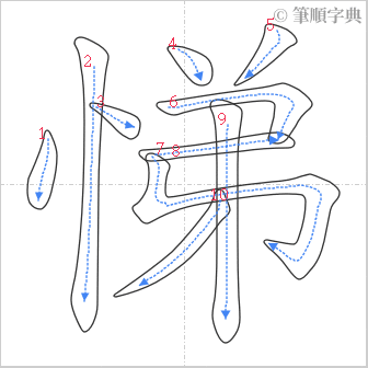 “「悌」的筆順”