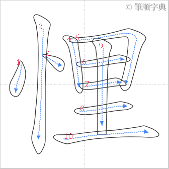 “「悝」的筆順”