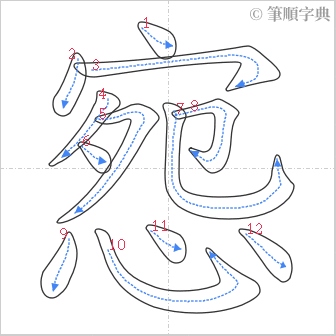 “「惌」的筆順”