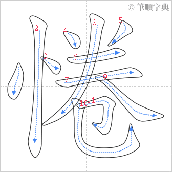 “「惓」的筆順”