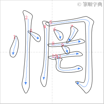 “「惘」的筆順”