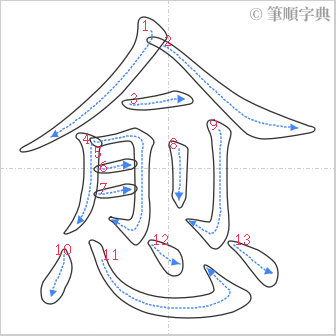 “「愈」的筆順”