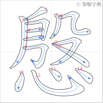 “「慇」的筆順”