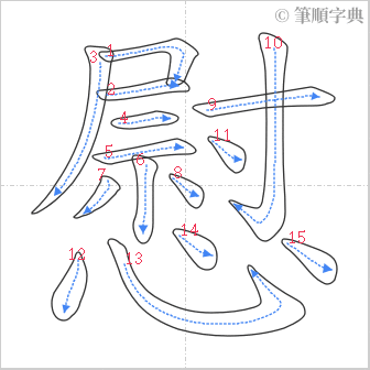 “「慰」的筆順”