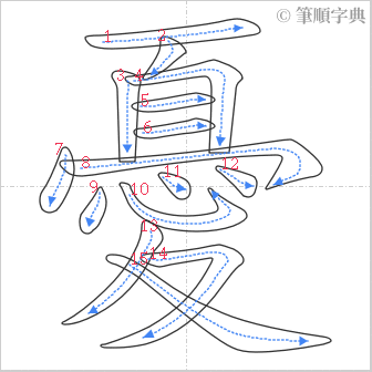 “「憂」的筆順”