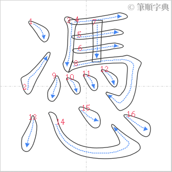 “「憑」的筆順”