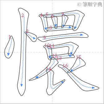 “「懁」的筆順”