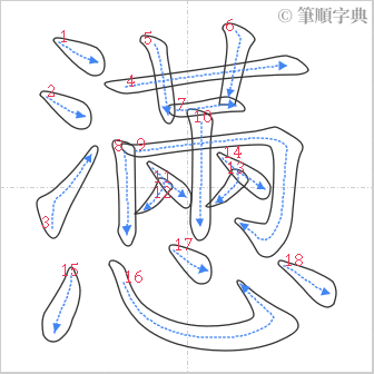 “「懣」的筆順”