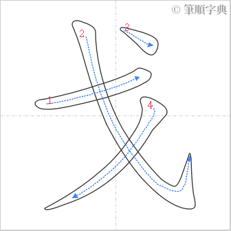 “「戈」的筆順”