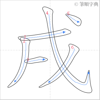 “「戌」的筆順”