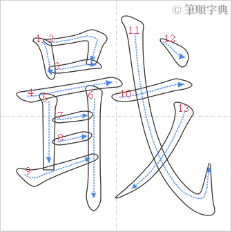 “「戢」的筆順”