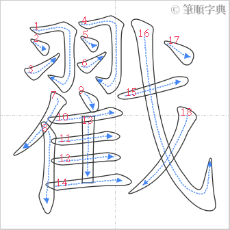 “「戳」的筆順”