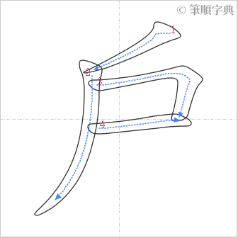 “「戶」的筆順”