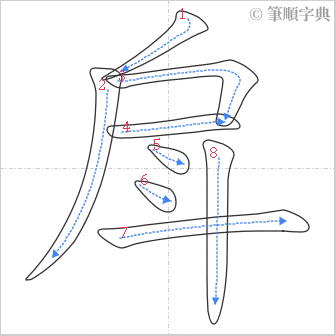 “「戽」的筆順”