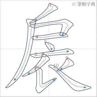 “「扆」的筆順”