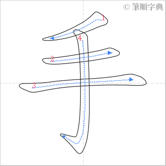 “「手」的筆順”