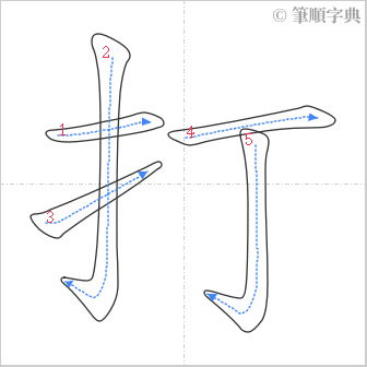 “「打」的筆順”