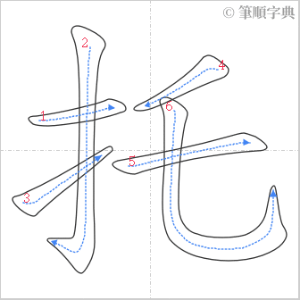 “「托」的筆順”