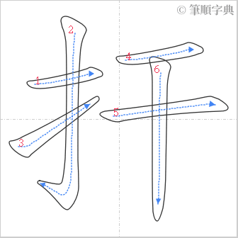 “「扞」的筆順”