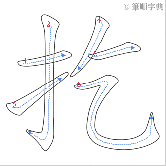 “「扢」的筆順”