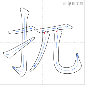 “「扤」的筆順”